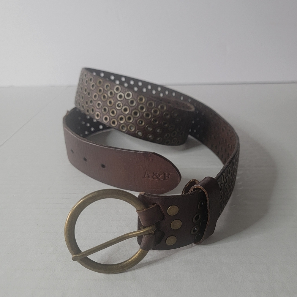 Abercrombie & Fitch Women's Leather And Metal  Details  Belt, Brown 43" inches